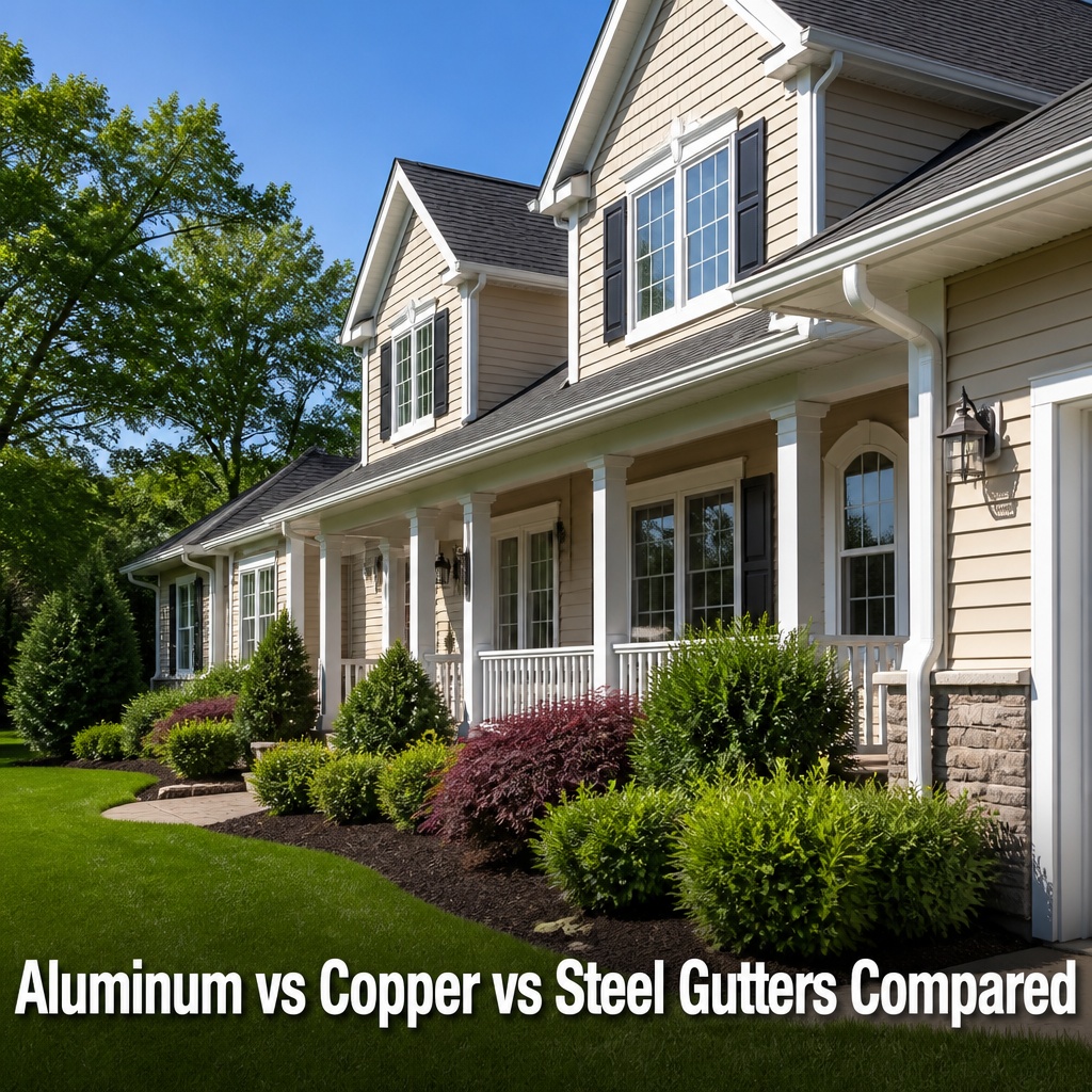 Aluminum vs Copper vs Steel Gutters Compared